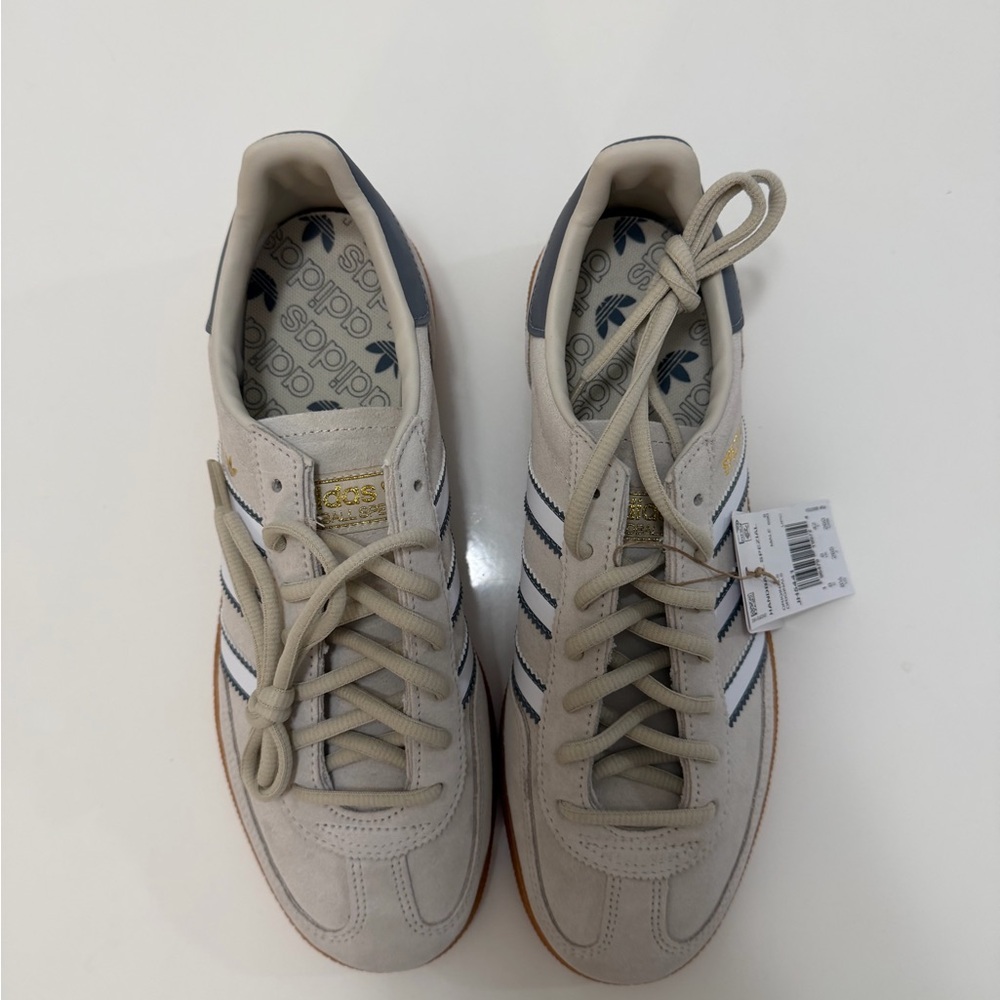 Adidas Men's Cream and Navy Sneakers